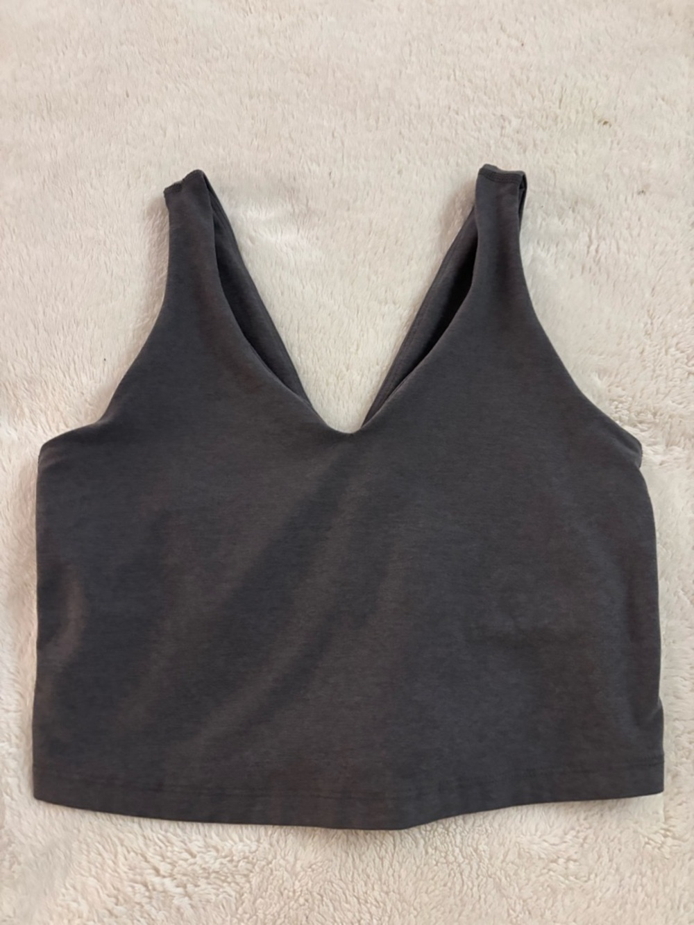 Women's Charcoal Gray V-Neck Crop Tank Top